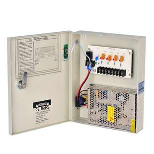 跨境热卖CE认证12V5A4路电源供应箱子集中供电电源盒安防电源铁箱