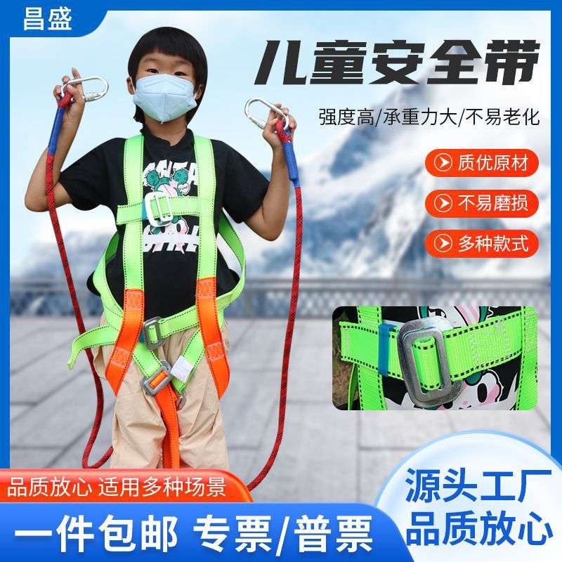 儿童安全带攀岩户外运动国标室内拓展保险速降全身认证防护攀爬