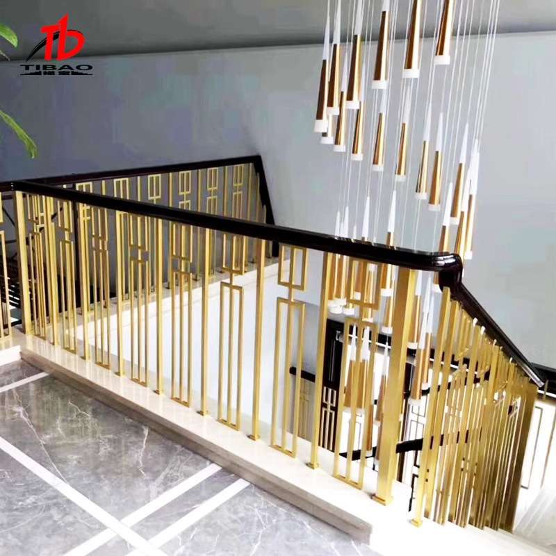 楼梯扶手实心铝合金雕刻现代简约护栏铜铝栏阳台栏杆极简设计