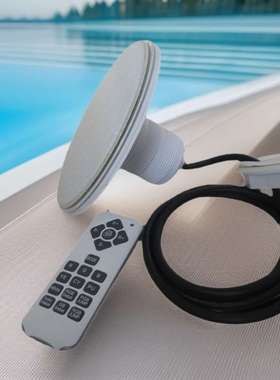 外贸爆款 胶膜泳池灯 七彩带遥控 树脂填充防水 IP68 55W AC12V