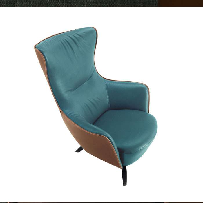 北欧休闲椅样板房扶手接待椅Mamy Blue Armchair高背沙发皮椅