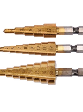 易尔拓4-12/4-20/3-12mm六角柄直槽阶梯钻套装宝塔钻YT-44731