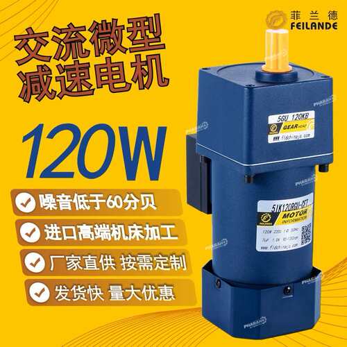 厂家现货直供120W 硬齿面微型交流减速电机 FEILANDE