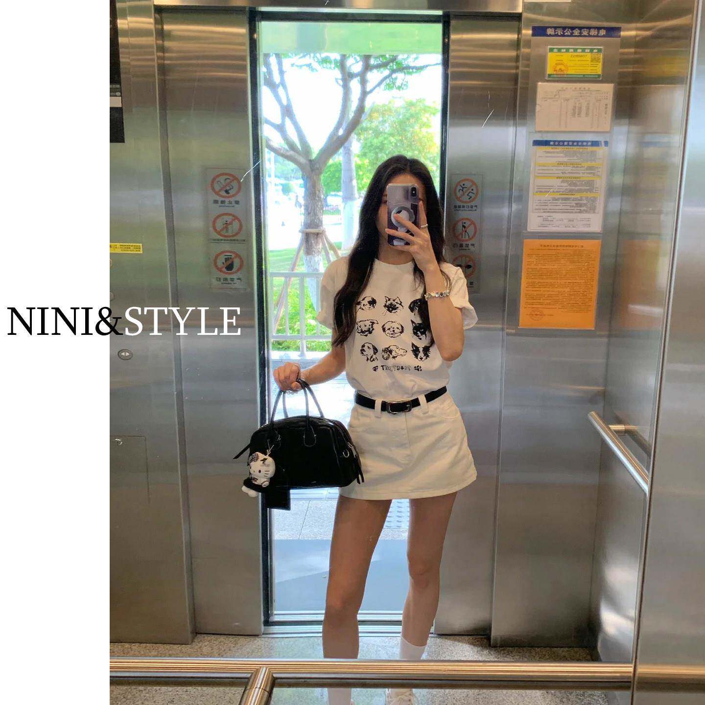 白色高腰牛仔半身裙女2025夏季新款防走光百搭小个子包臀a字短裙