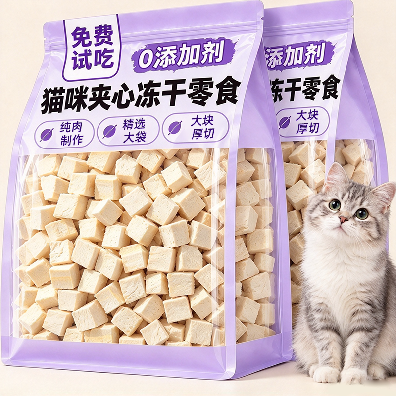 冻干鸡肉粒小猫咪宠物专用零食鸡胸肉零食磨洁牙齿营养伴粮猫粮