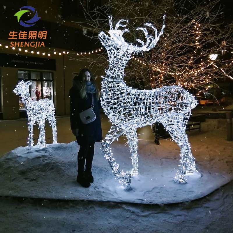户外景区led动物造型灯长颈鹿景观灯  3d鹿造型灯景观灯草坪公园