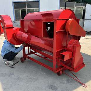 圣鲁三项电小麦脱粒机 125型三风机四清打麦机 葱籽小茴香脱粒机