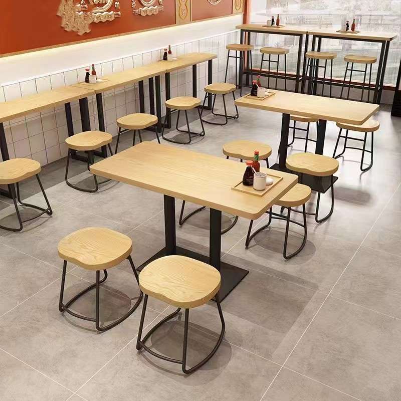 小吃店早餐麻辣烫大排档粉店面馆汉堡店餐厅快餐餐饮桌椅组合商用