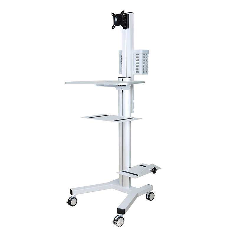 护士查房工作站一体机台车移动口扫电脑车显示器支架机房运维推车
