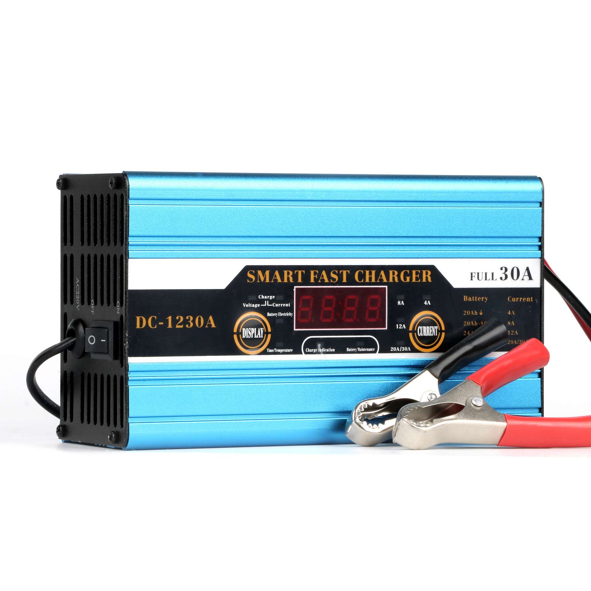 蓄电池充电器12V30A汽车铅酸电瓶充电器 智能带显示快速充电 厂家