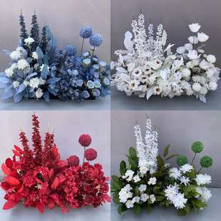 婚庆高端地排花千代兰仿真花排求婚场地布置假花婚礼舞台装饰花艺