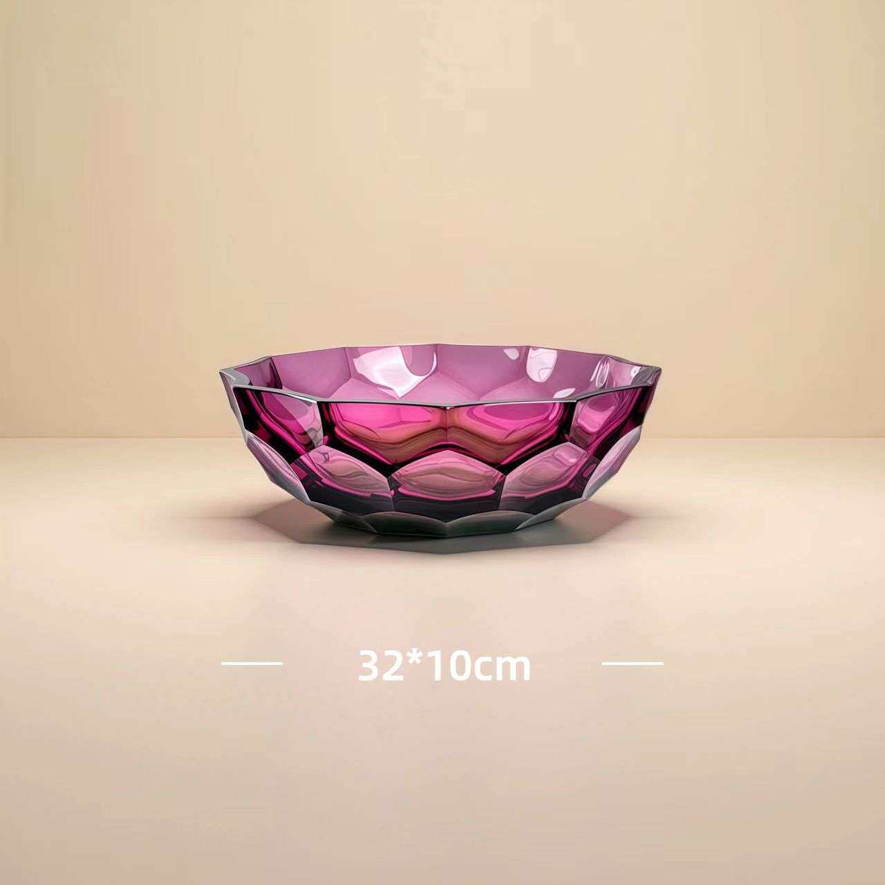 现代切面水晶玻璃花瓶插花水养梅瓶水晶摆件家居客厅装饰水培花器
