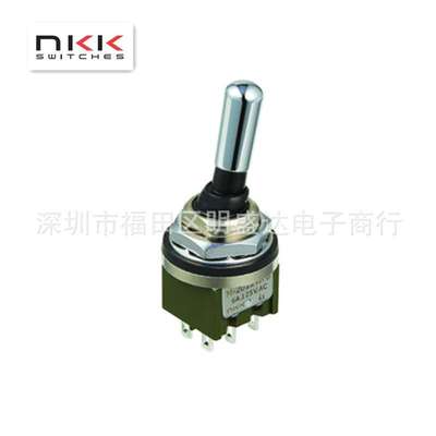 NKK进口摇臂开关 M2022WBG01 带防水罩 6脚2档M-2022W/B 双极DPST
