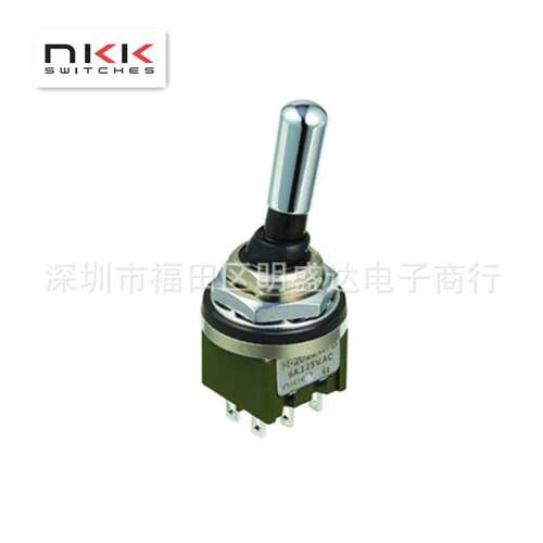 NKK进口摇臂开关 M2022WBG01 带防水罩 6脚2档M-2022W/B 双极DPST