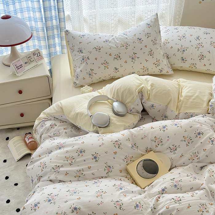 2024新款水洗棉提花四件套床单床笠款学生儿童宿舍三件套家用被套,3C数码配件,USB灯,淘宝优惠券,粉丝福利购,淘宝优惠卷