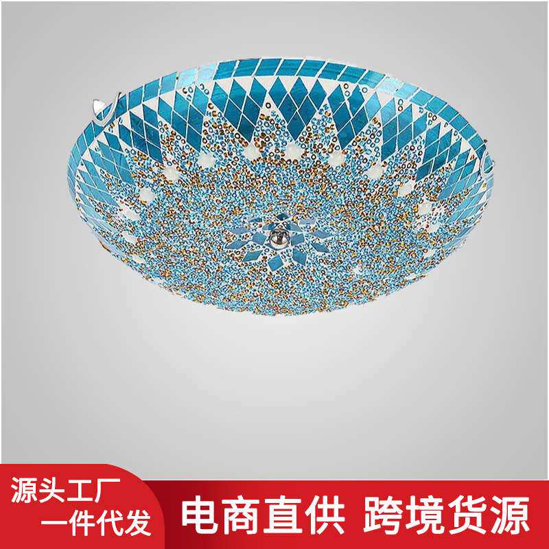 地中海客厅吸顶灯儿童房灯男孩卧室灯具女孩公主房间灯创意手工灯