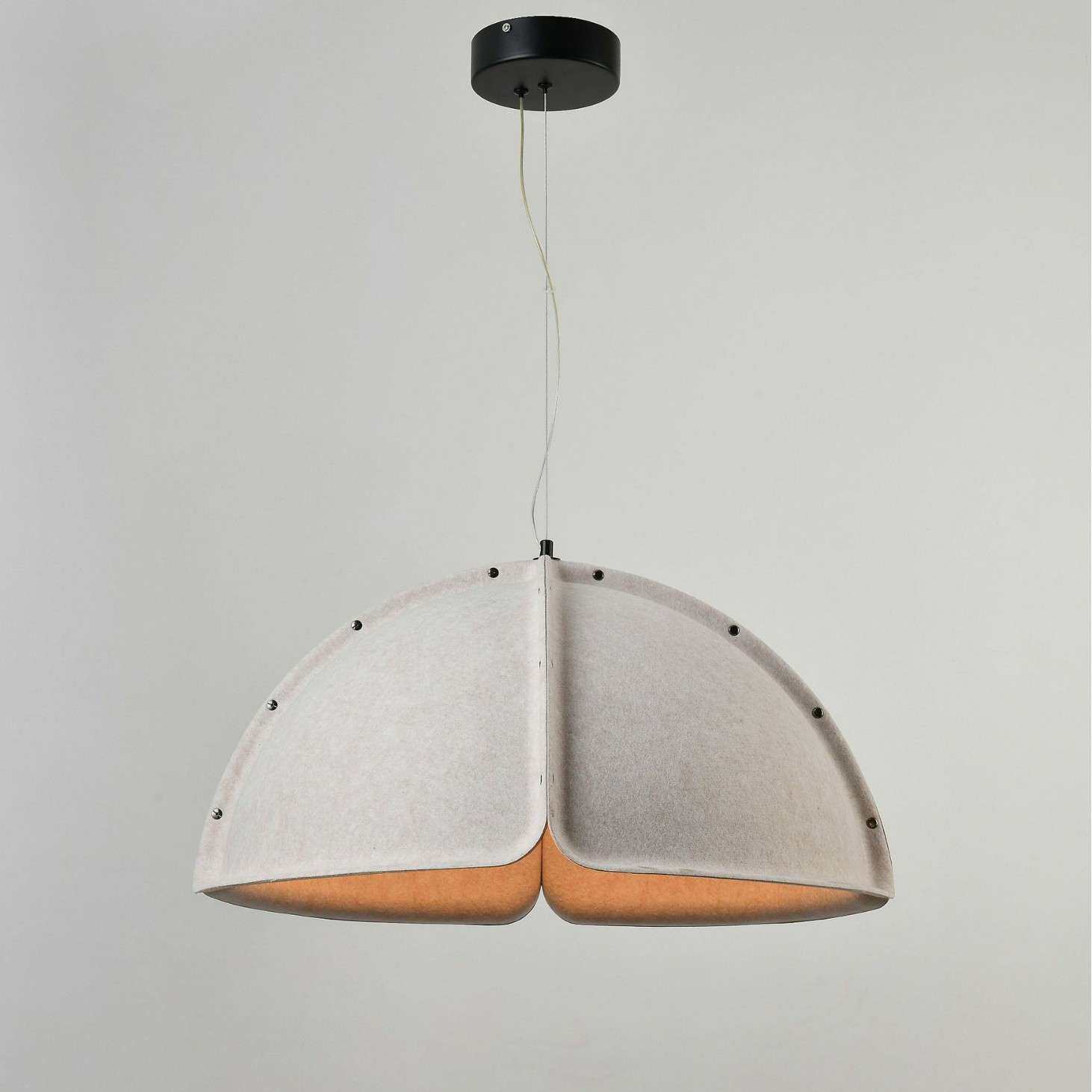 北欧氛围灯简餐厅客厅民宿吊灯毛毡造型创意半圆轻奢吸音吊灯