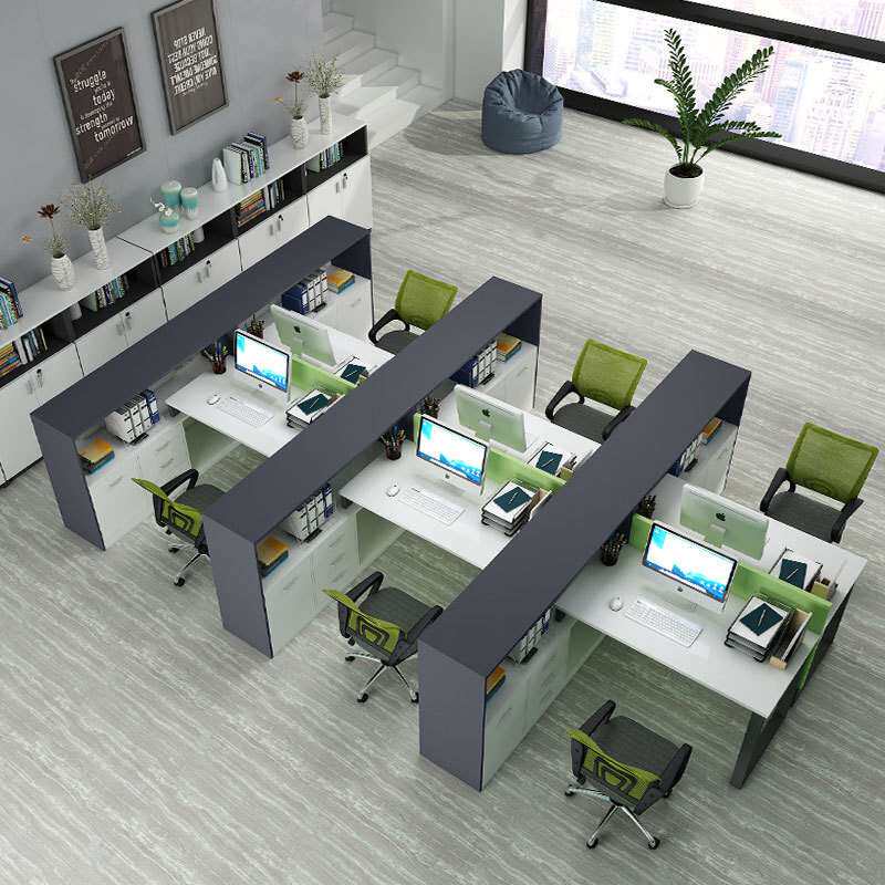 财务职工时尚办公桌现代双人桌四人简约员工桌屏风卡座l型两人位