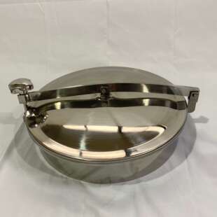 卫生级椭圆快开人孔吊盖酒罐翻边泄压焊接手孔 304不锈钢常压人孔