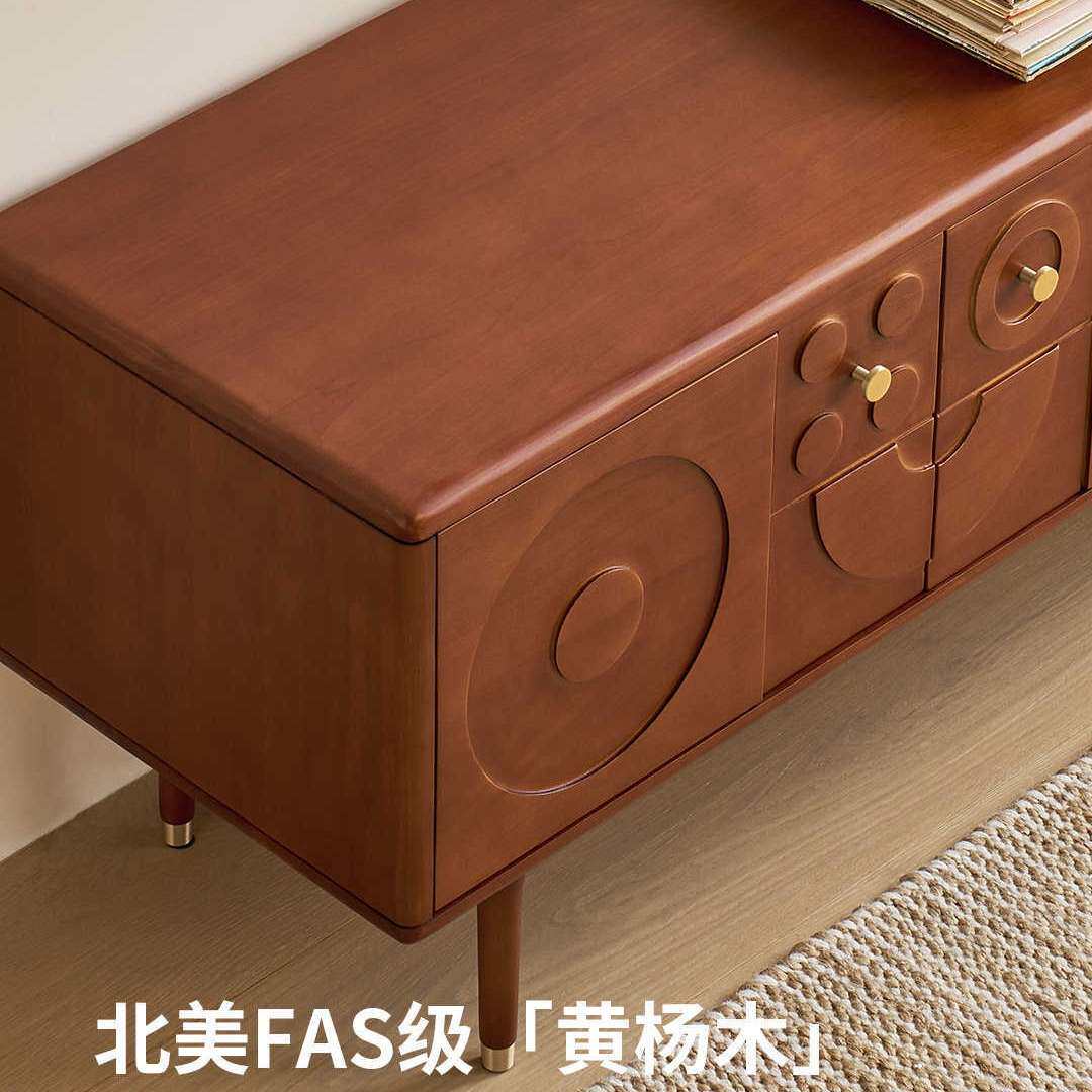 中古电视柜复古风实木黄杨木创意