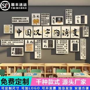 汉字的演变文化墙面装饰贴环创甲骨文教室后墙班级氛围布置黑板报