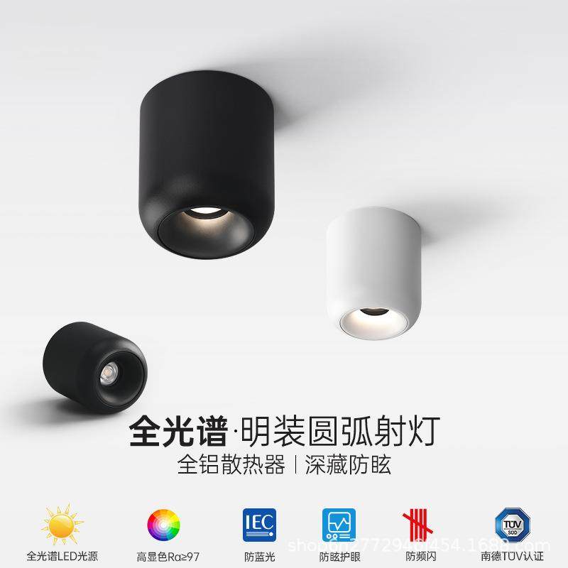 明装射灯圆形防眩吸顶式免开孔家用全光谱低蓝光护眼明装筒灯,鲜花速递/花卉仿真/绿植园艺,割草机/草坪机,淘宝优惠券,粉丝福利购,淘宝优惠卷
