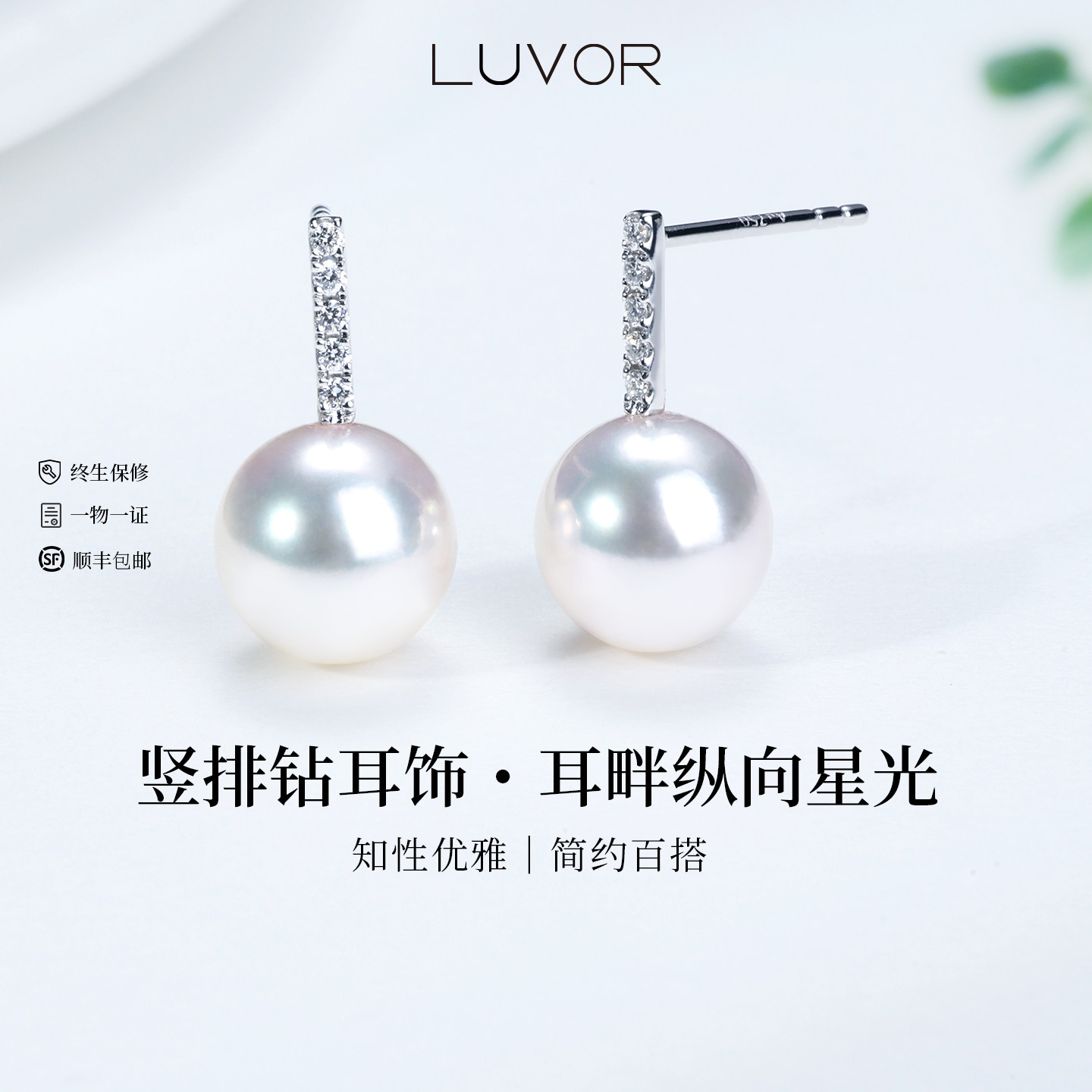 经典时尚极简珍珠耳环珠宝