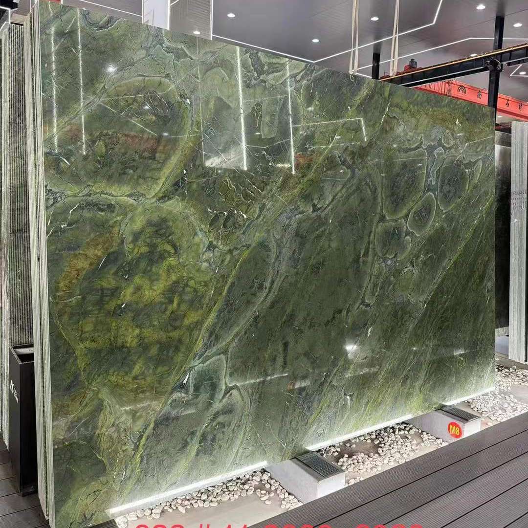 巴西天然奢石维多利亚绿色大理石餐桌面橱柜面窗台石材台面