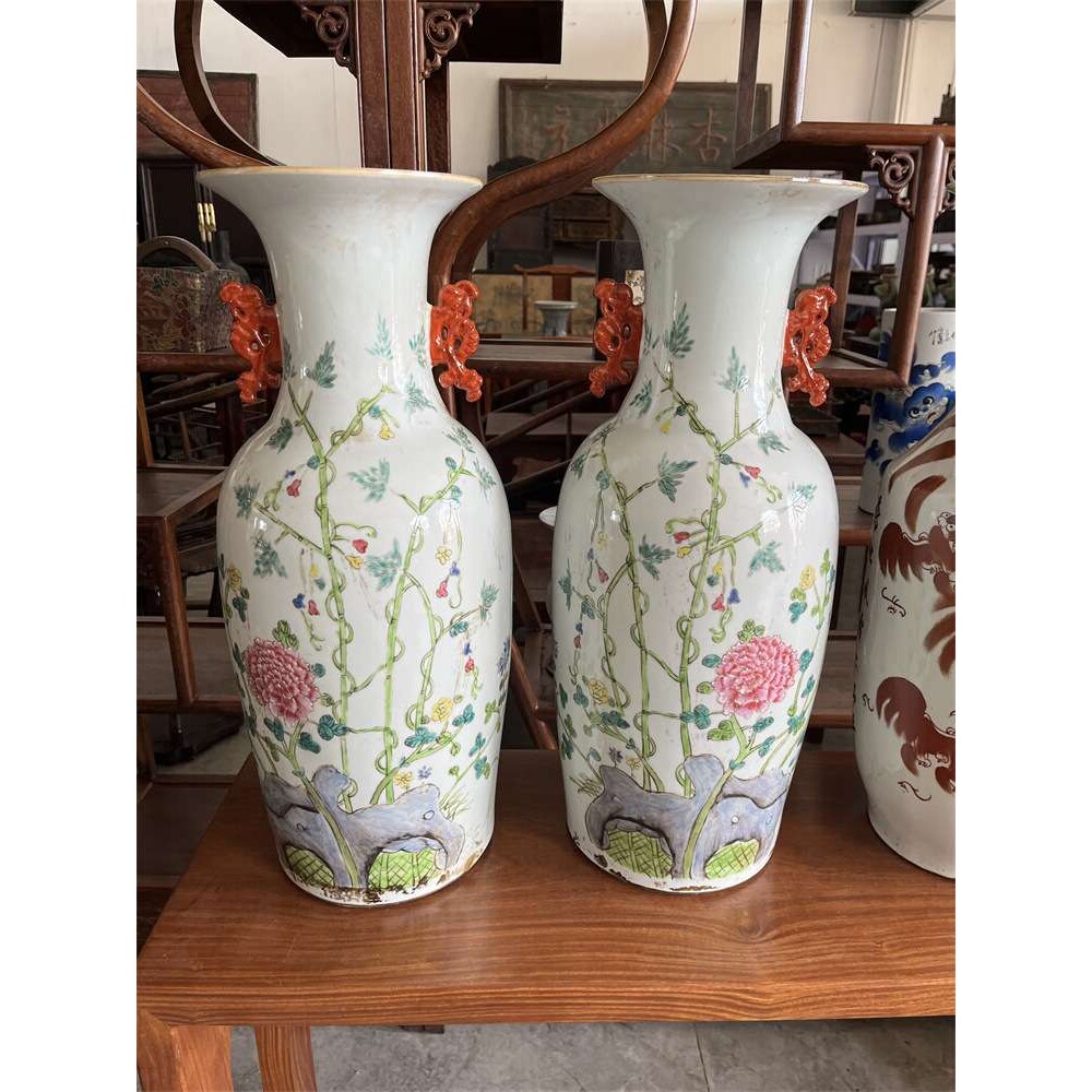 明清古典花瓶青花瓷器怀旧老物件居家客厅中堂古董收藏装饰摆件