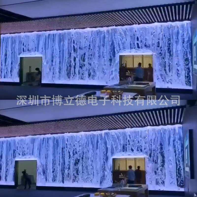 互动led屏装置感应LED数字瀑布门流水幕墙透明景观装饰室内网红