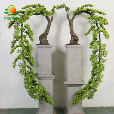 仿真绿植迎客松仿真雪松室内外玄关摆件假植物酒店门口迎客绿植