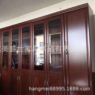 通辽市兴安盟实木办公桌背景柜_实木办公室背景柜_高端办公室背柜