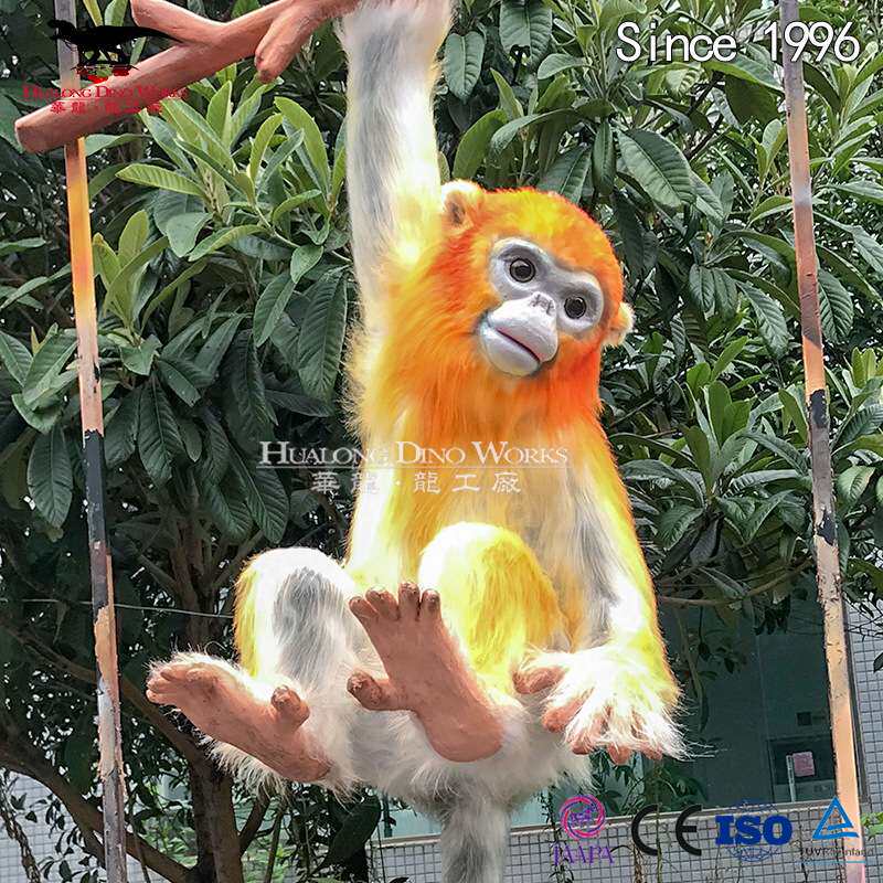 模型仿真动物金丝猴电动逼真动物园商场森林氛围摆件工厂手工制作