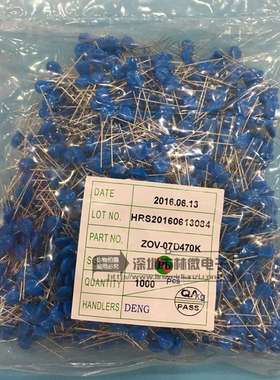 压敏电阻 7D 07D 180/22/27/33/470/68/151/181/271/391/431/471K