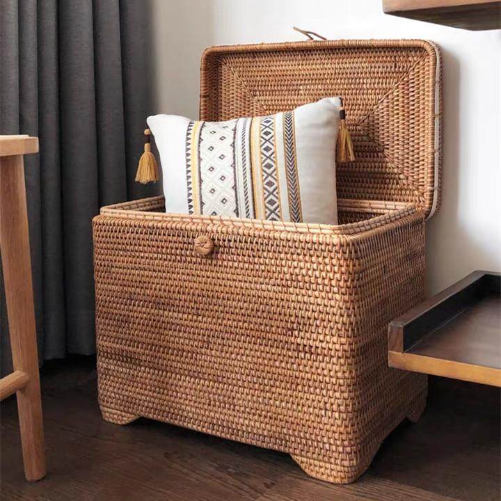 网红款高颜值手工编织越南藤编四脚箱收纳筐收纳箱,电子元器件市场,其它元器件,淘宝优惠券,粉丝福利购,淘宝优惠卷