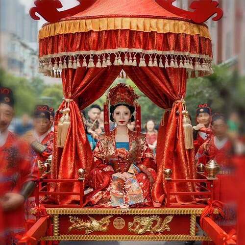迎亲花轿拍摄新娘花轿步辇可折叠红色中式结婚喜庆十六仿古其他