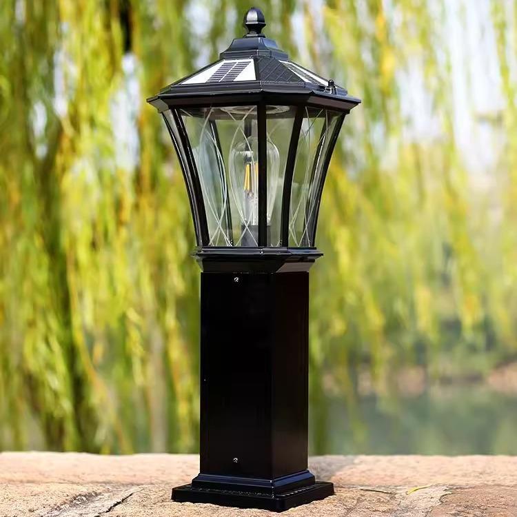 太阳能户外灯草坪灯欧式小区庭院灯室外灯具别墅路灯立柱高杆