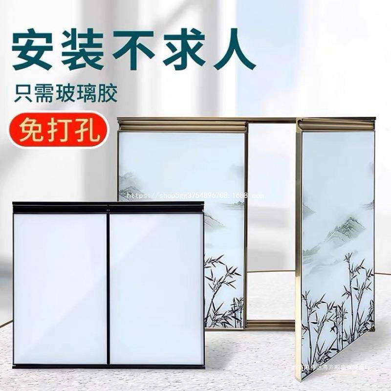 橱柜门板印作印作带框自装钢化玻璃灶台门厨柜门印作免打孔胶粘