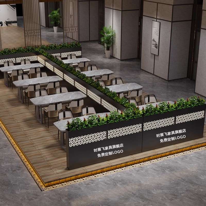 餐厅隔断花架铁艺护栏屏风酒吧过道装饰围栏火锅饭店卡座矮隔断墙