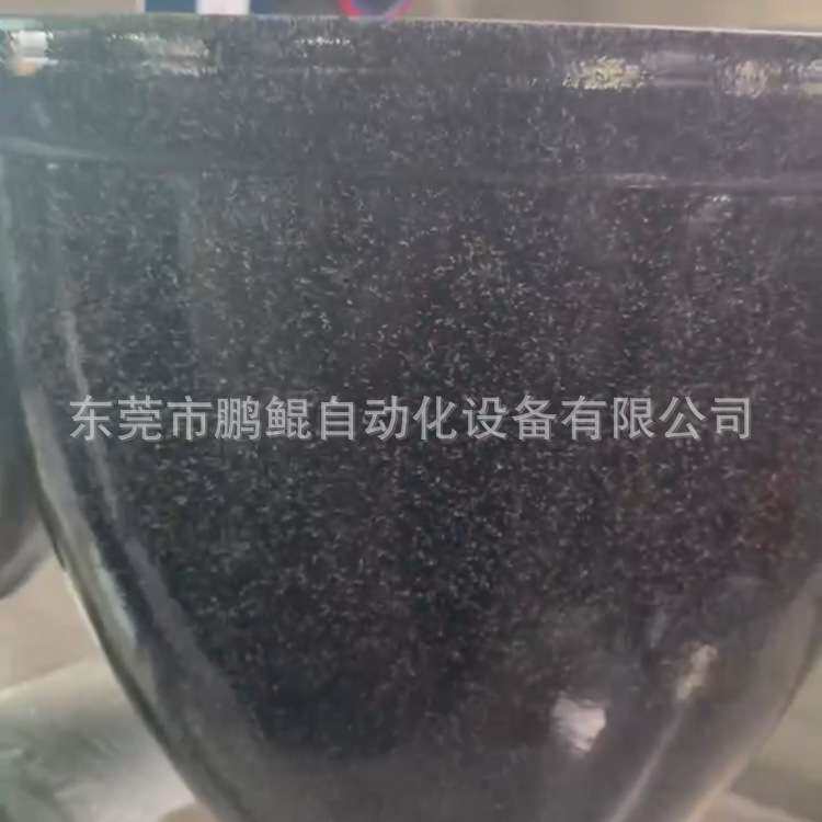 福建福州塑胶花盆两涂撒点喷漆设备 花盆喷涂机带吸盘功能省工装