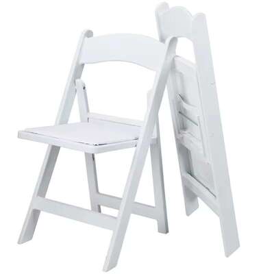 wimbledon white resin folding chair for wedding events renta