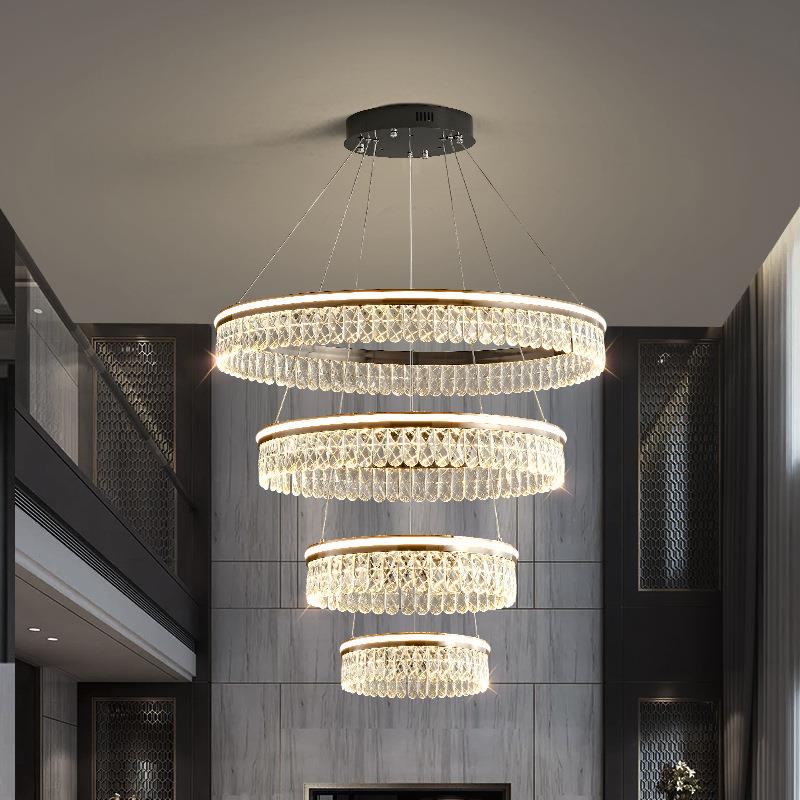 客厅吊灯2025新款灯具现代简约意式轻奢高端大气法式水晶大厅主灯