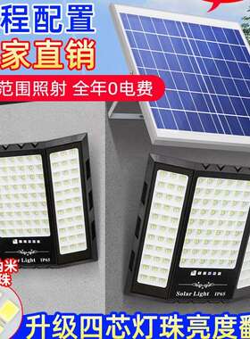 户外灯防水农村室外家用太阳能led路灯庭院灯一拖二2024照明新款