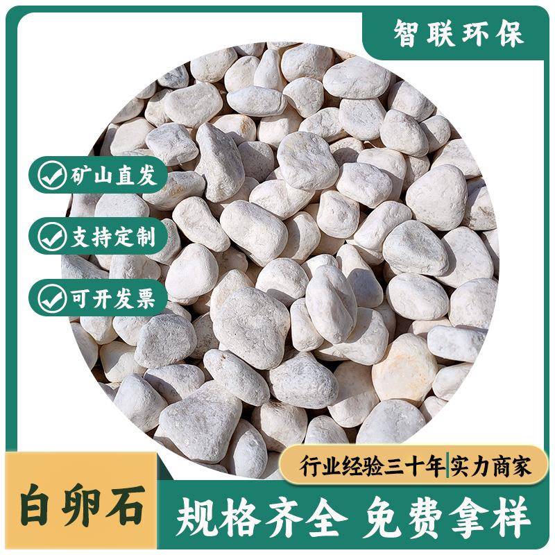 白石子现货园林造景铺路砾石卵石多肉铺面鱼缸装饰鹅卵石白色石子