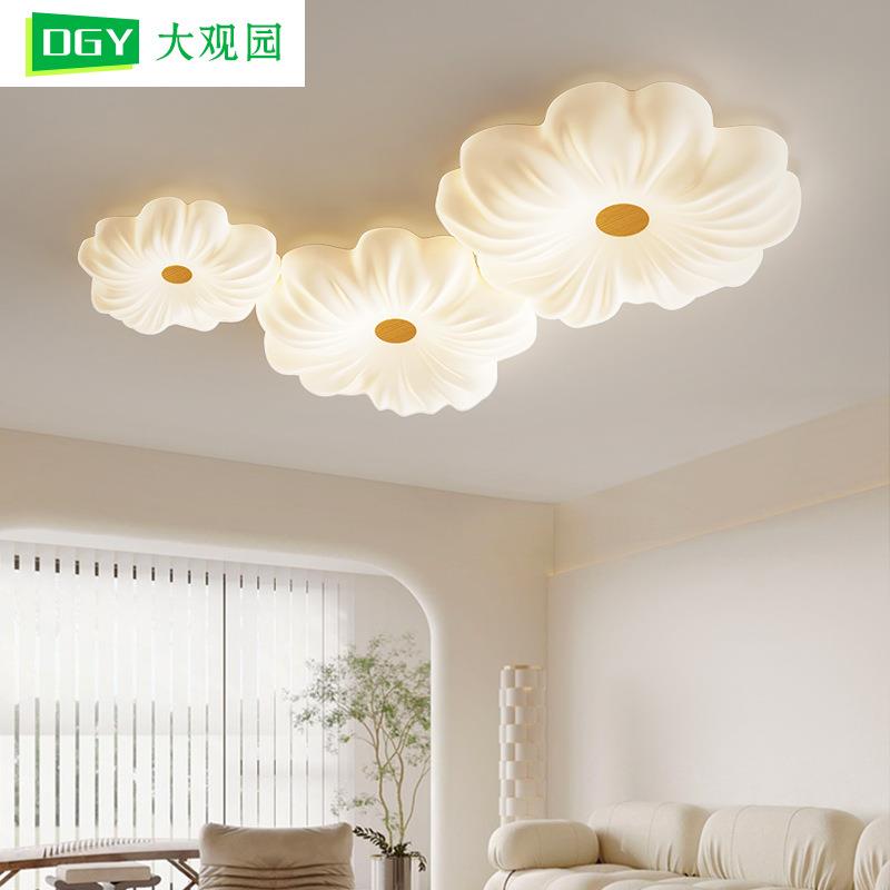 客厅灯吸顶灯具现代简约餐厅卧室灯奶油风温馨花朵极简客厅主灯X1