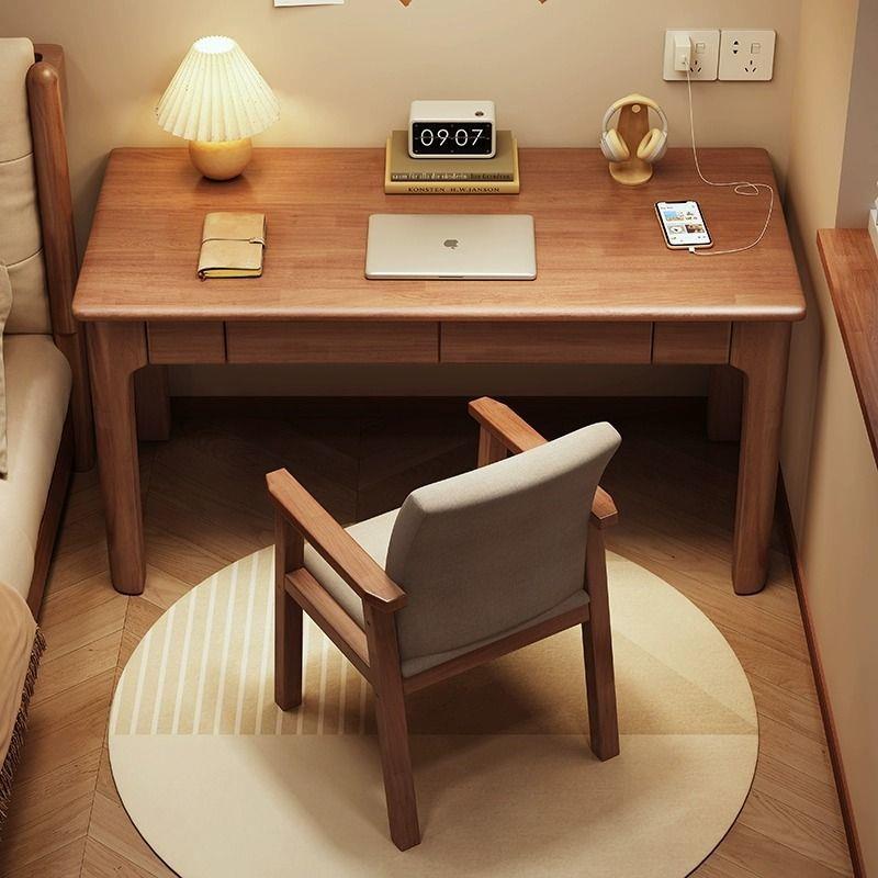 成人书桌简约现代办公学生电脑桌书房实木家用中式结实床头写字桌