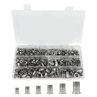 跨境  328PCS盒装 M3-M10/304不锈钢平头螺纹铆钉螺母组合套件