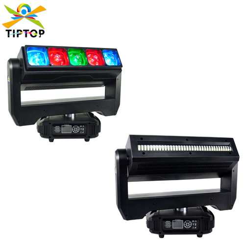 TIPTOP5颗60瓦RGBW光束染色双面无极旋转调焦摇头灯RGB带白光频闪