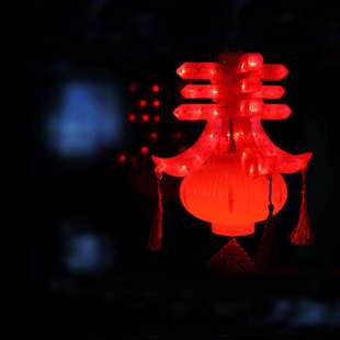 2020新款创意插电亮灯电子鞭炮四面立体春塑料灯笼喜庆春节红灯笼