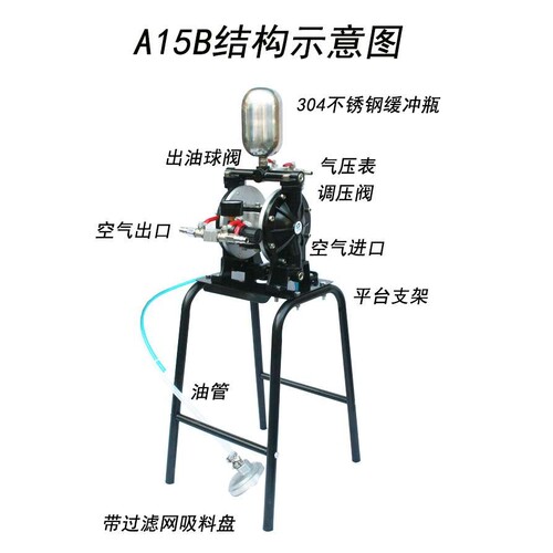 速豹A15B铝合金隔膜泵3分气动带架隔膜泵油漆泵混合搅拌泵